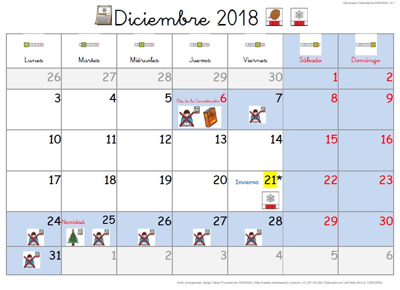 Calendario Escolar Adaptado Con Pictogramas Pictofacile The Best