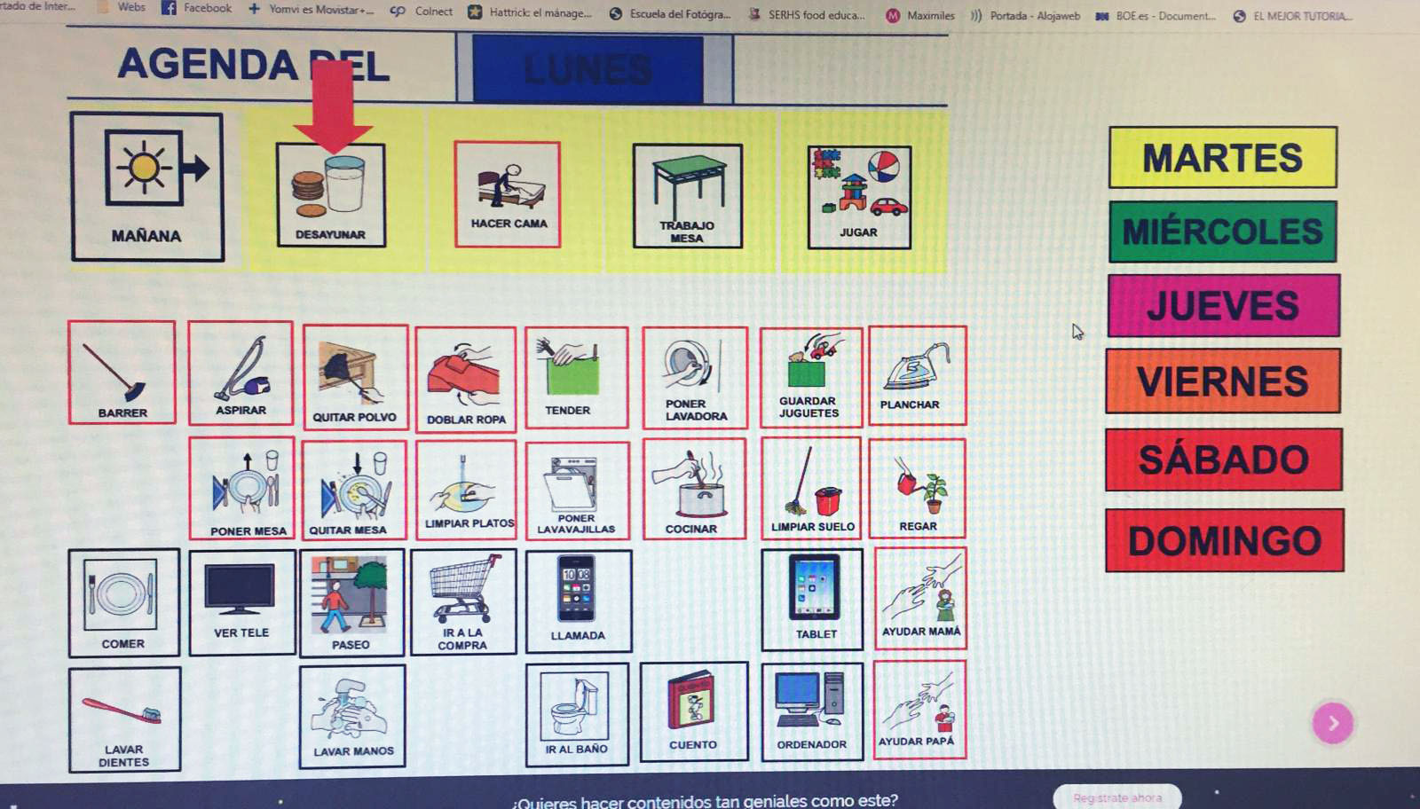 Agenda Visual Para Realizar Las Rutinas En Casa ARASAAC Materiales CAA