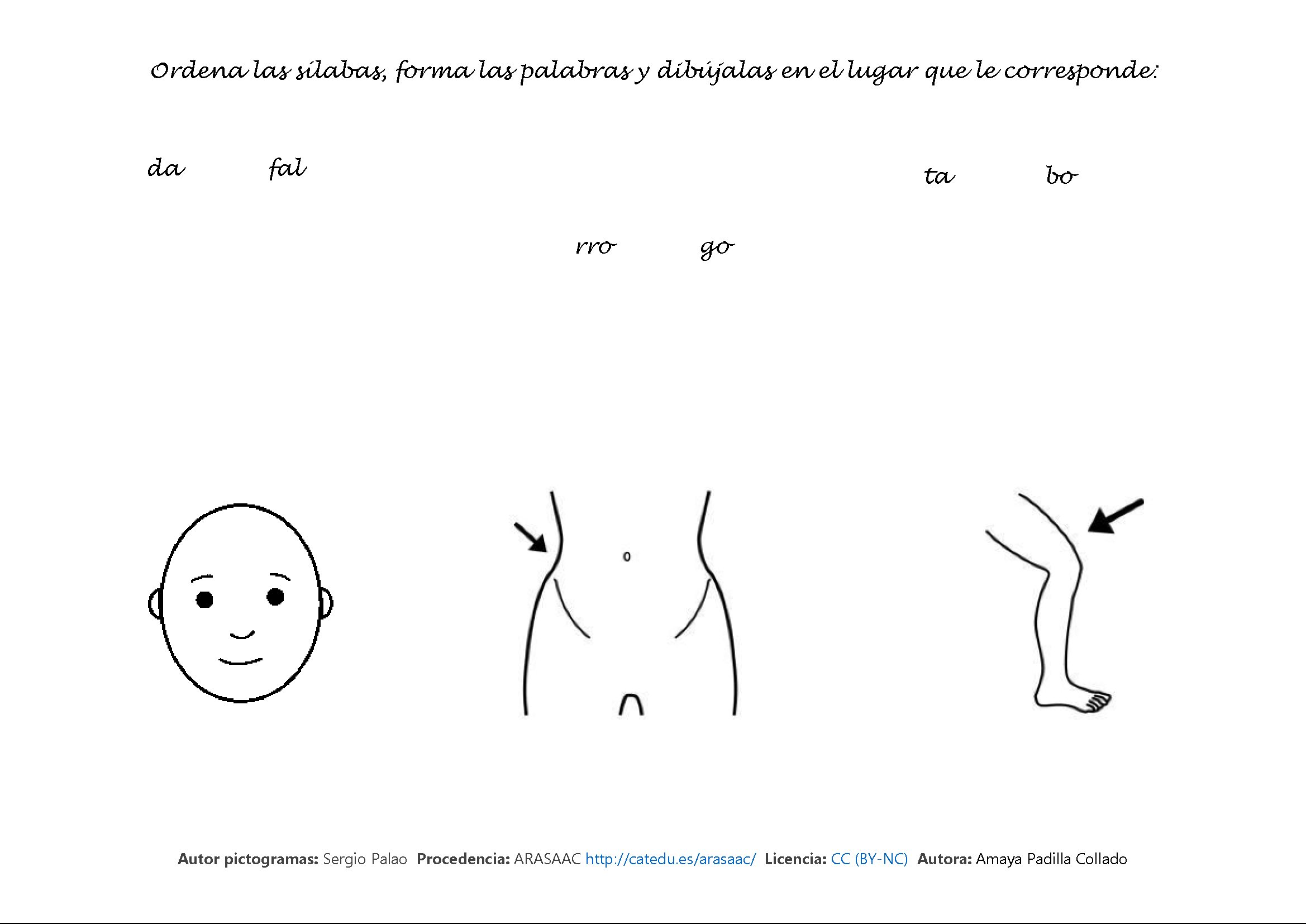 ROPA: Ordena las sílabas