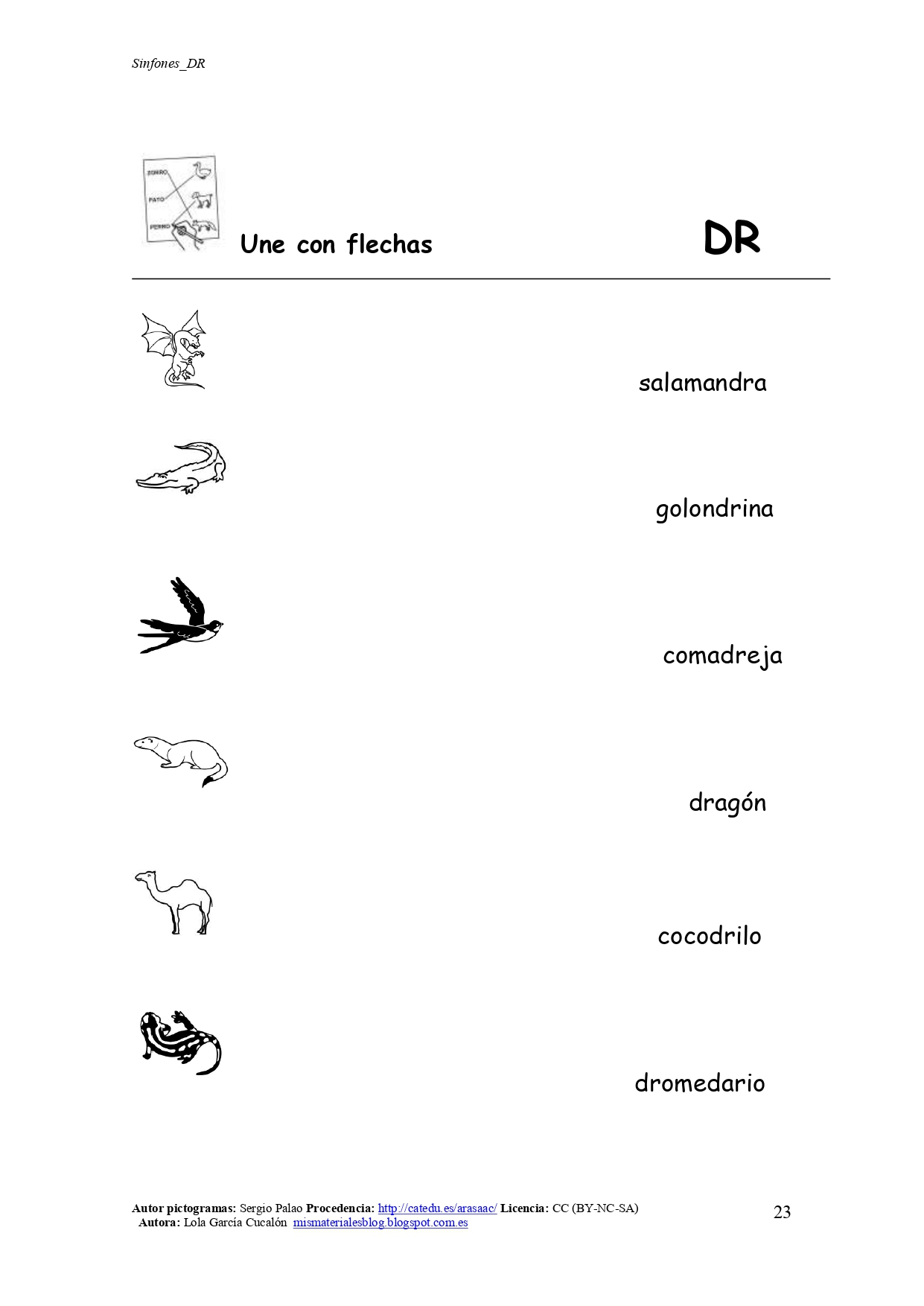 Conciencia fonológica y lectoescritura - Discriminación de los sinfones DR - TR
