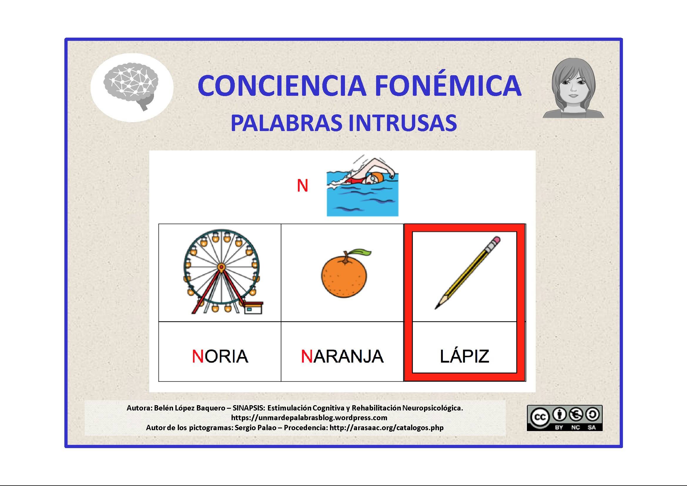 Conciencia fonológica: Palabra intrusa.