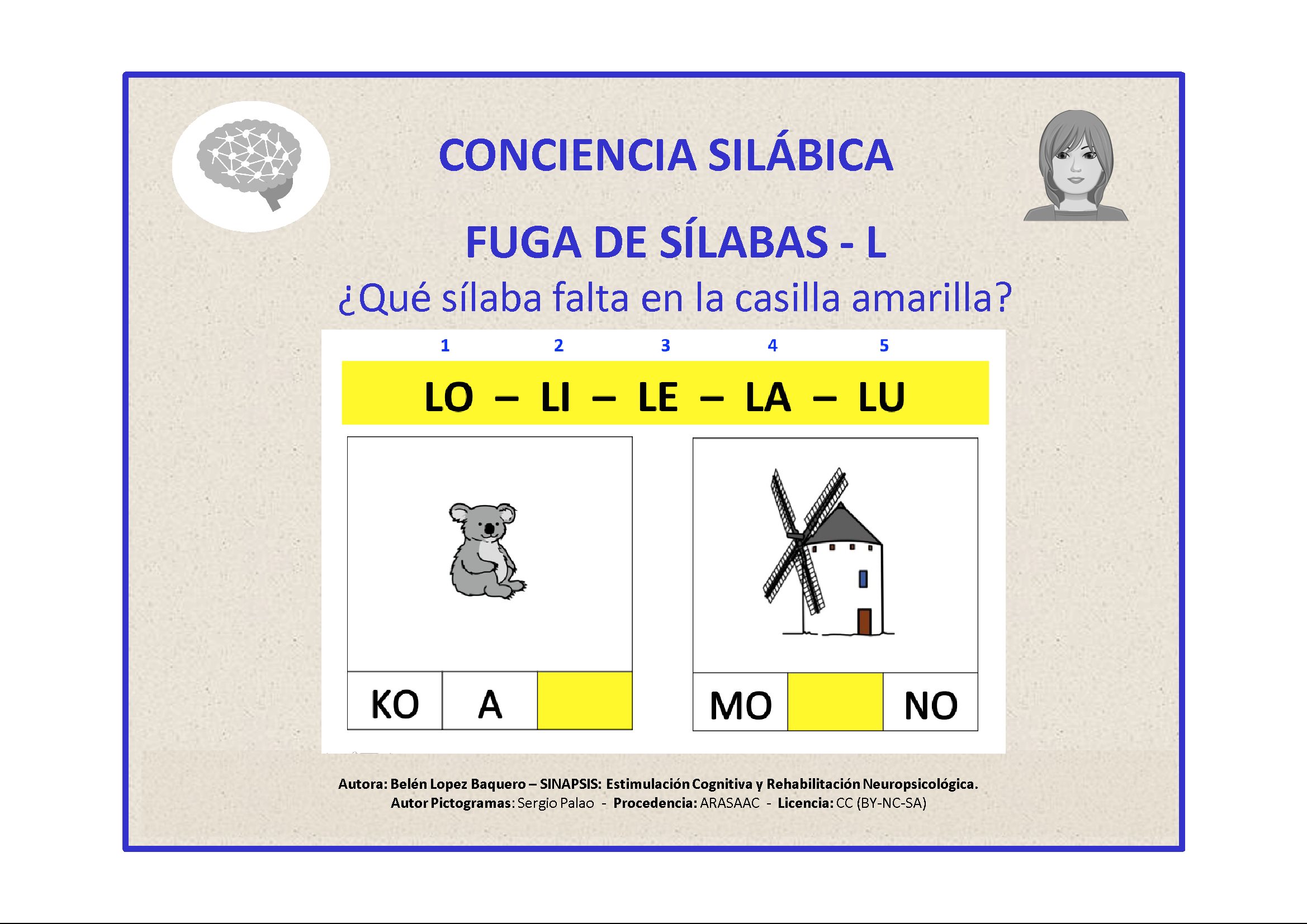 Conciencia fonológica: Fuga de sílabas con l-m-p-s