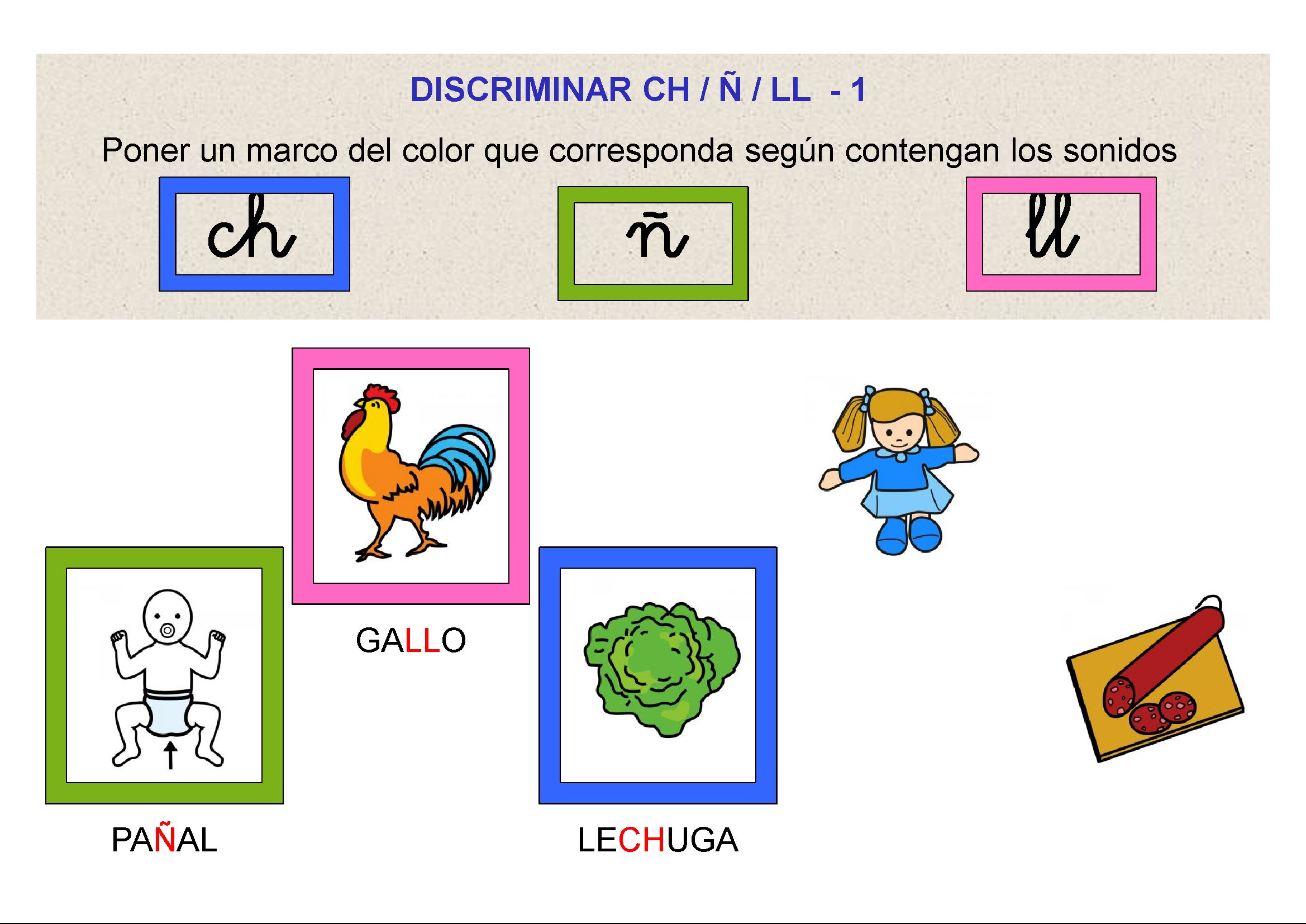 Discriminar CH/Ñ/LL