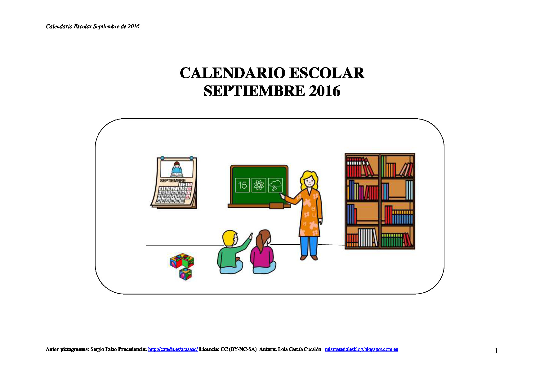 Elaboramos nuestro calendario escolar 2016-17