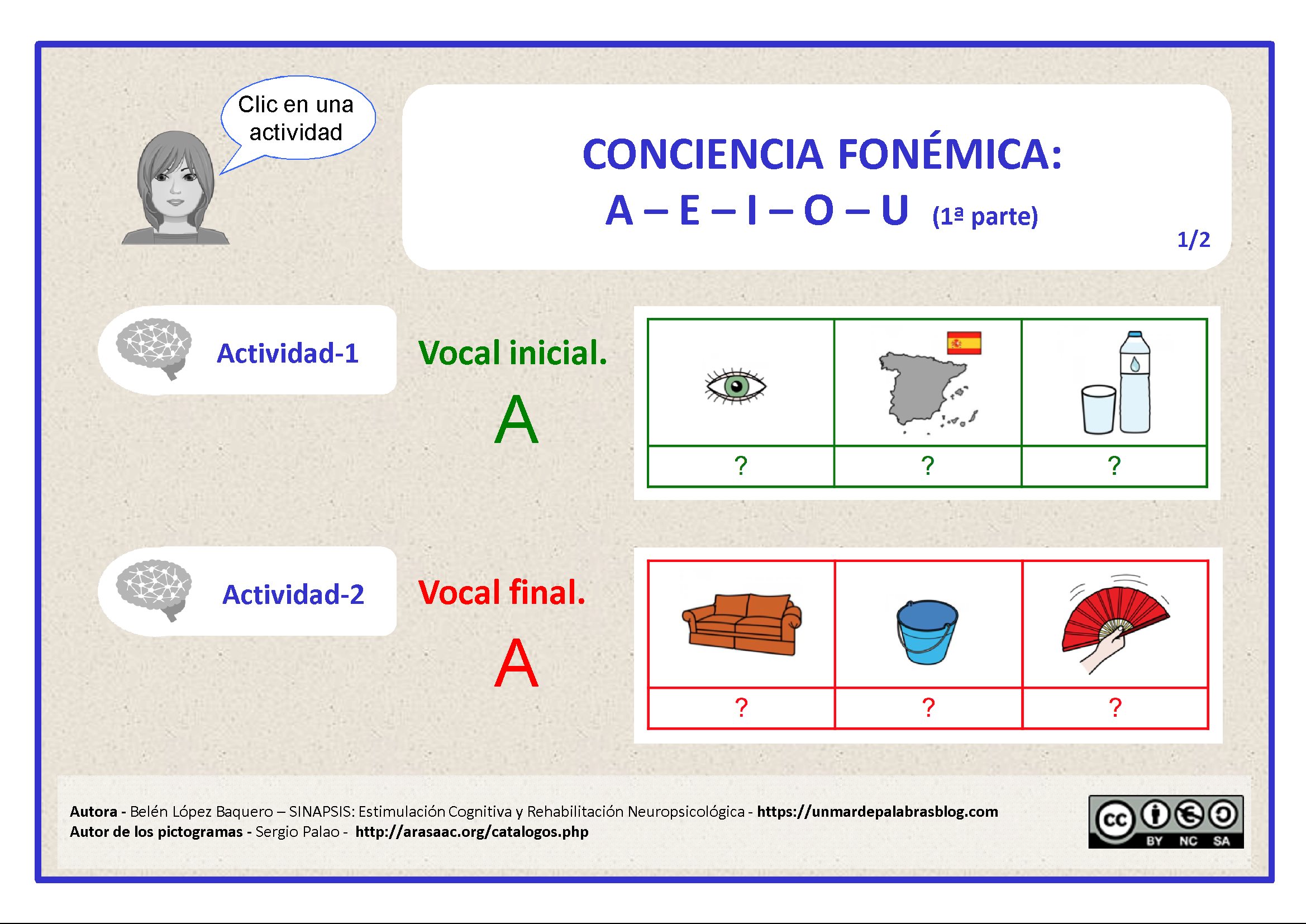 Conciencia Fonol Gica Vocales Arasaac Materiales Caa