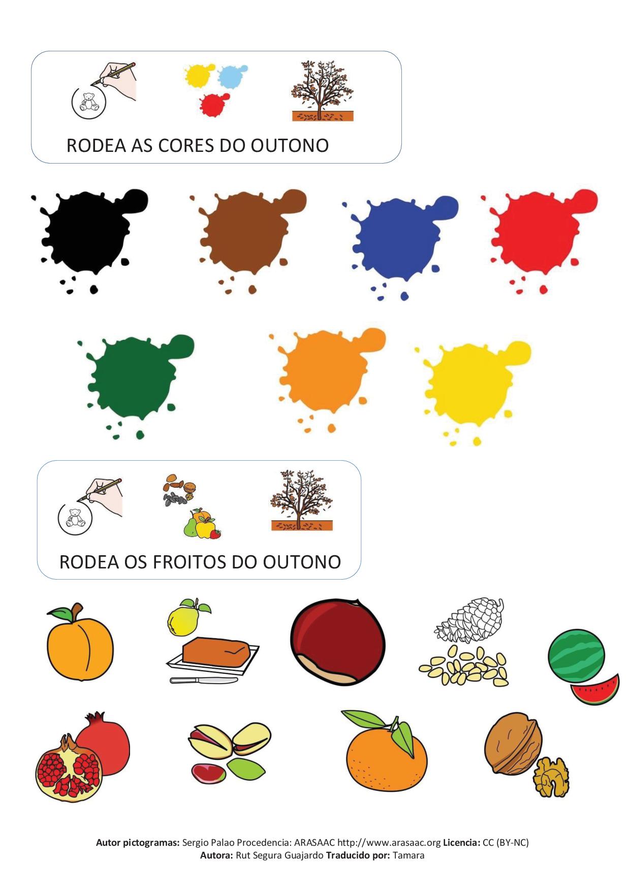Fichas vocabulario outono