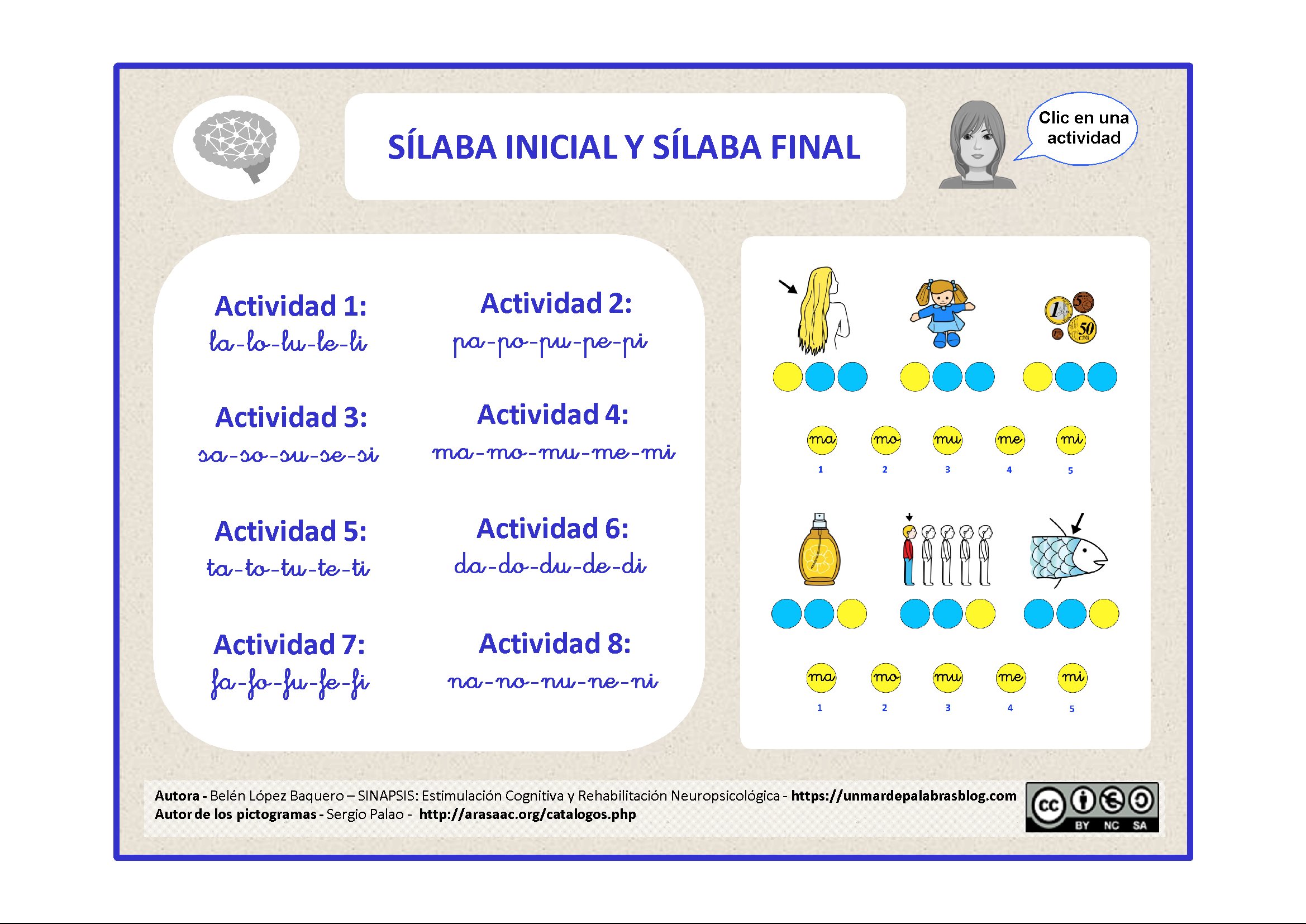 Lectoescritura: sílaba inicial y sílaba final.