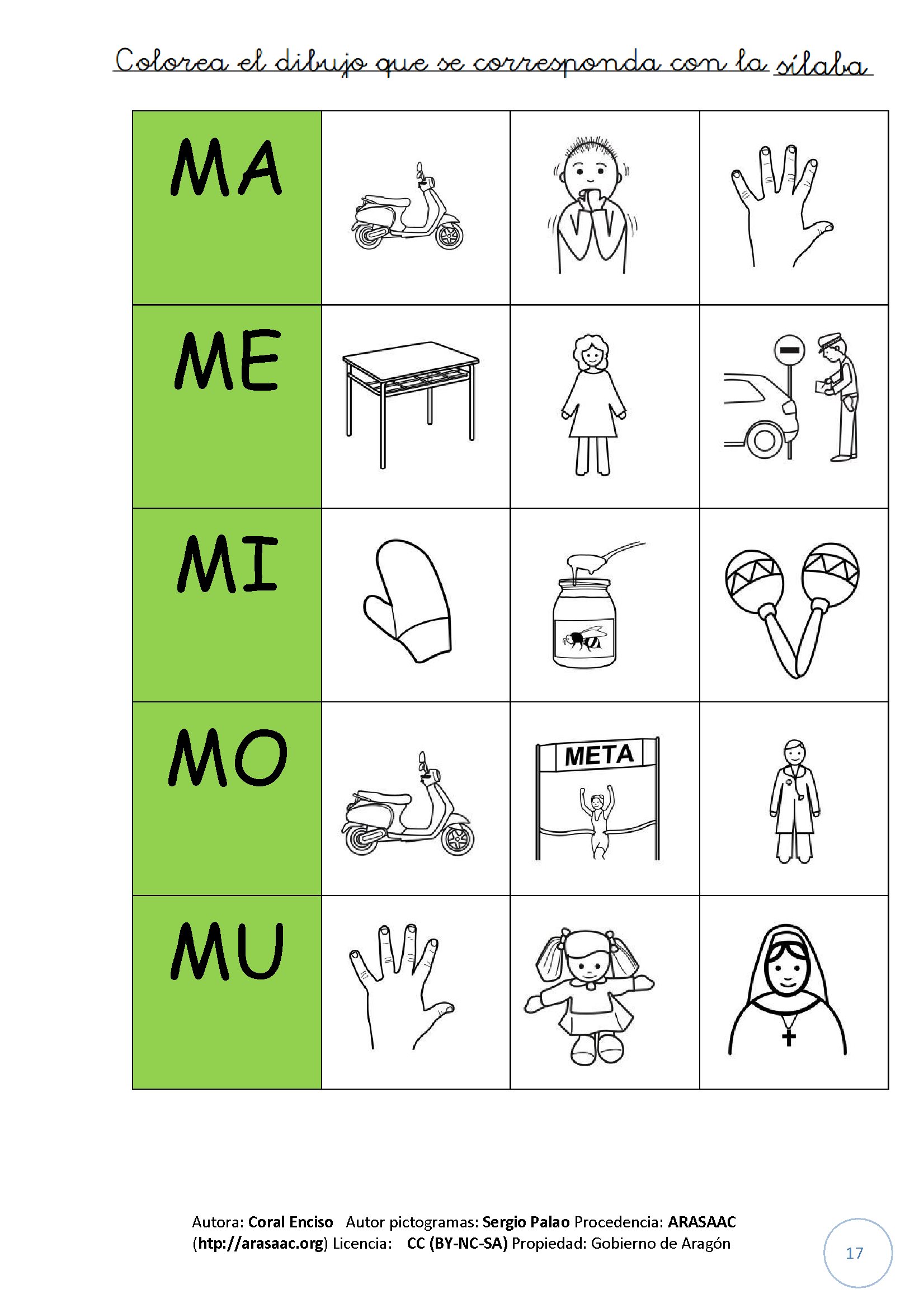 Lectoescritura - Grafías M y S
