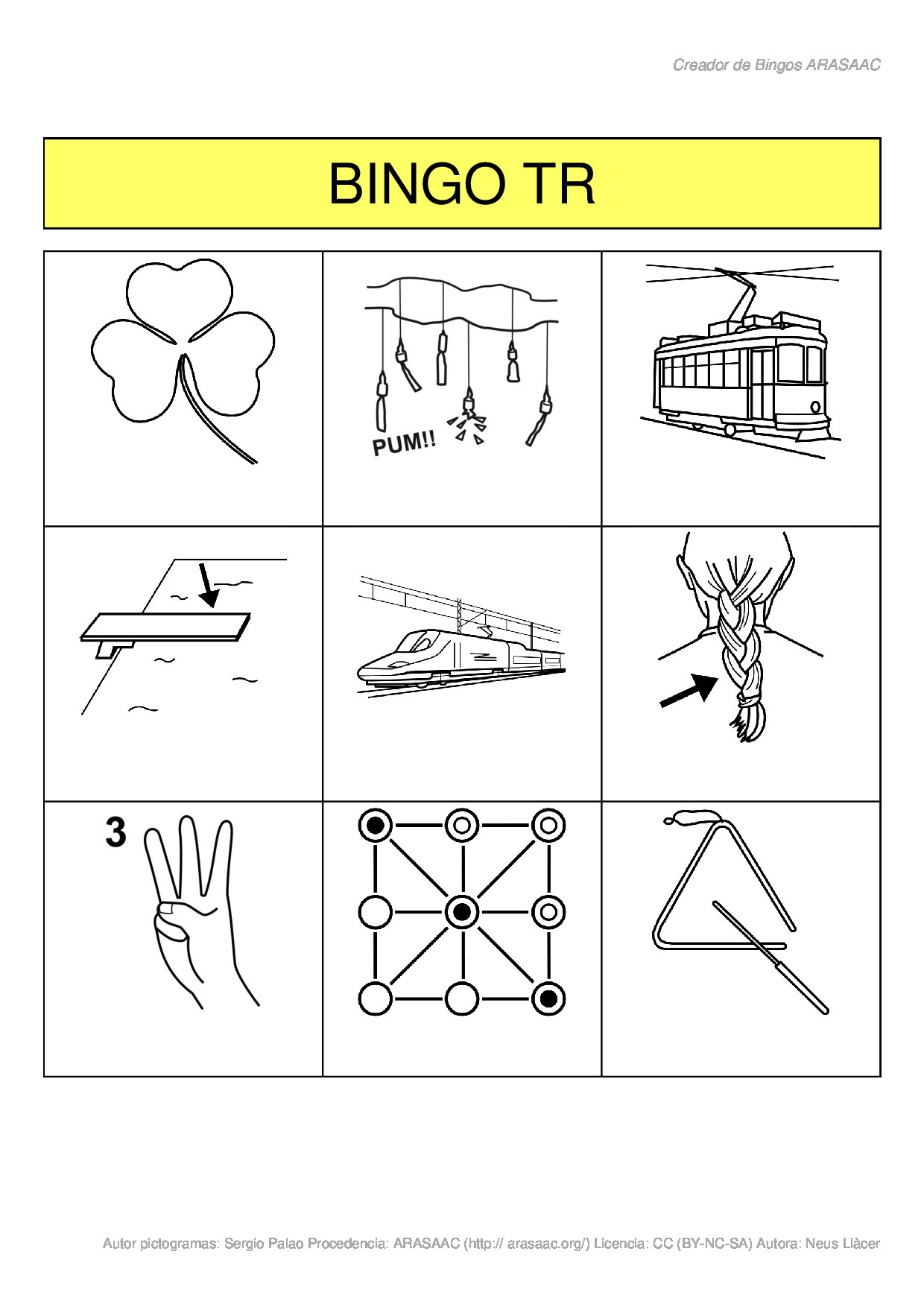 Bingo TR inicial en valenciano