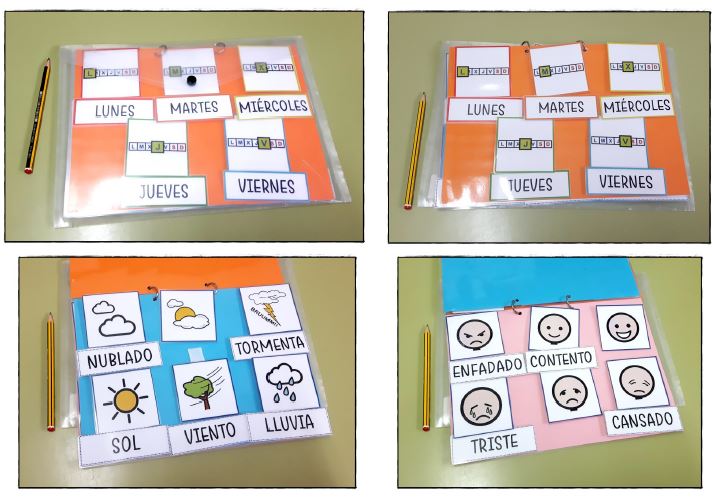 Calendario visual con pictogramas