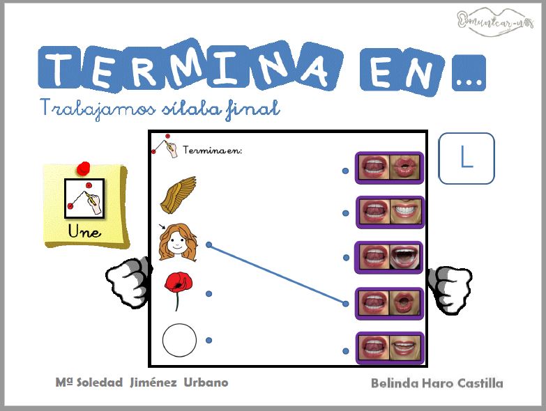 Conciencia fonológica: termina con la sílaba - Materiales para imprimir
