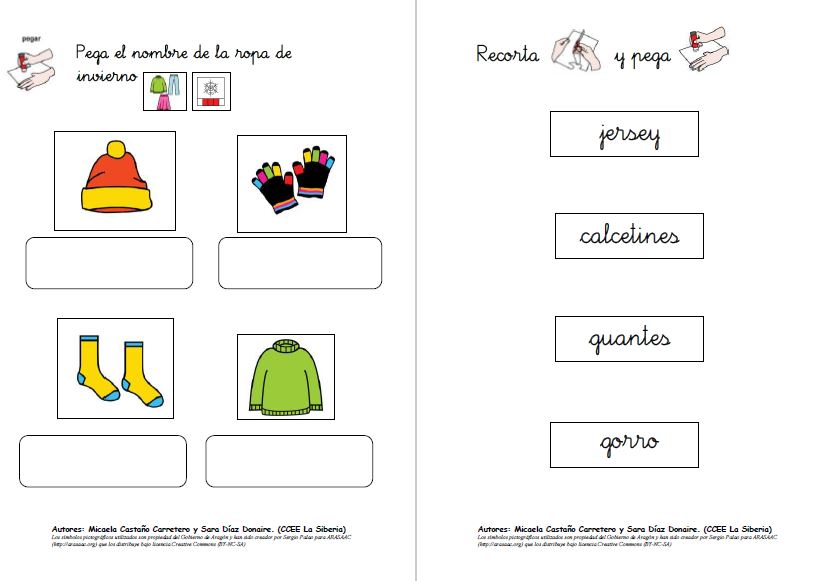 Aprendo, leo y escribo vocabulario sobre la ropa