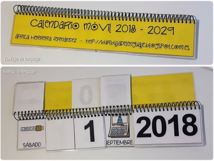 2018-2019 mobile calendar with pictograms