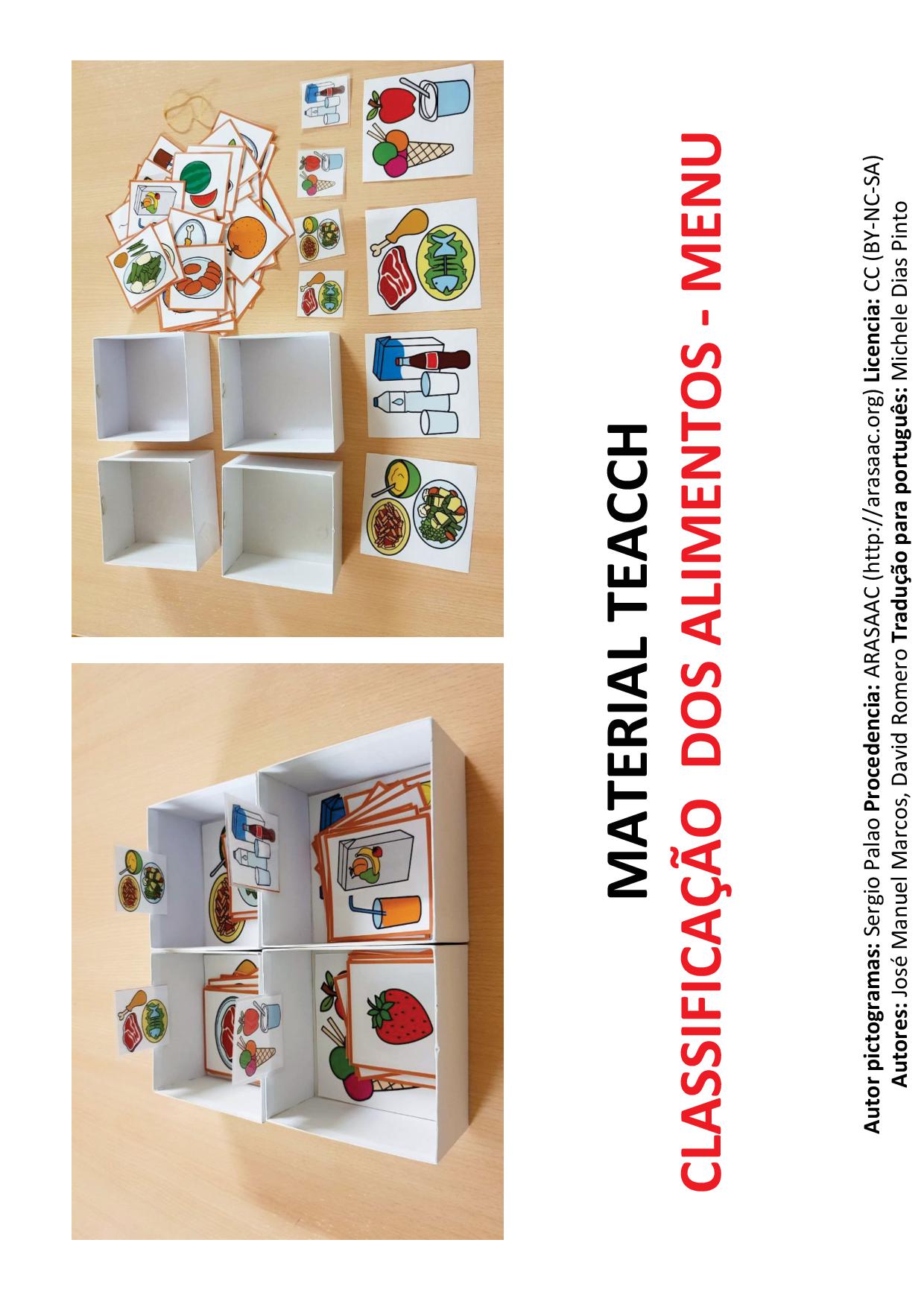 CLASSIFICAÇÃO DE ALIMENTOS - MENU - TEACCH