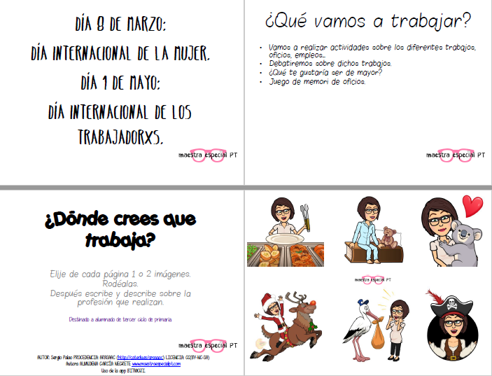 Las profesiones - Día Internacional de la mujer trabajadora