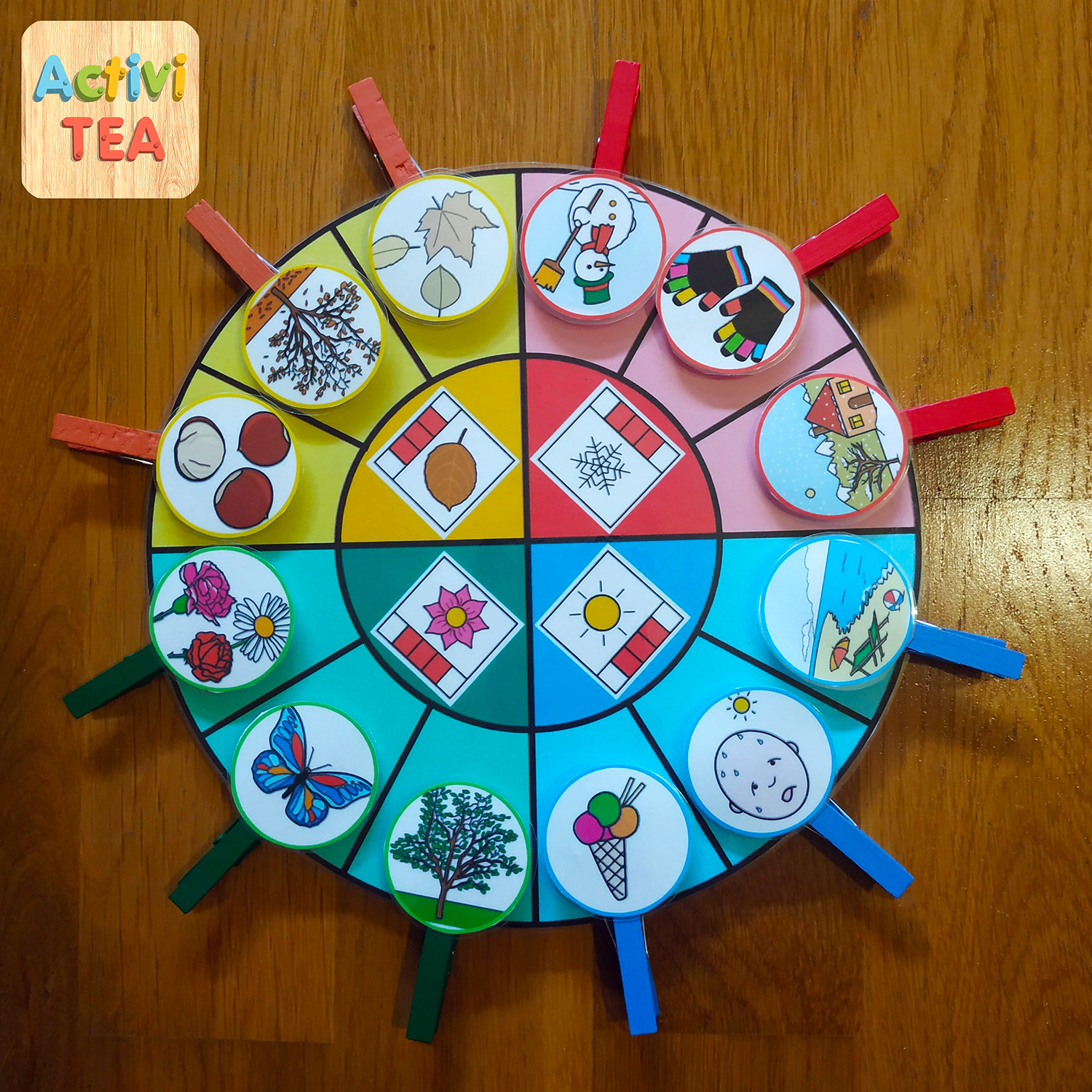 Material TEACCH - Ruleta de asociación de las estaciones del año