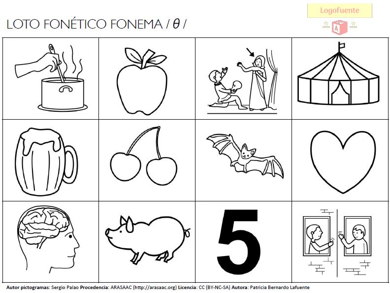 Lotos fonéticos de todos los fonemas y en todas las posiciones