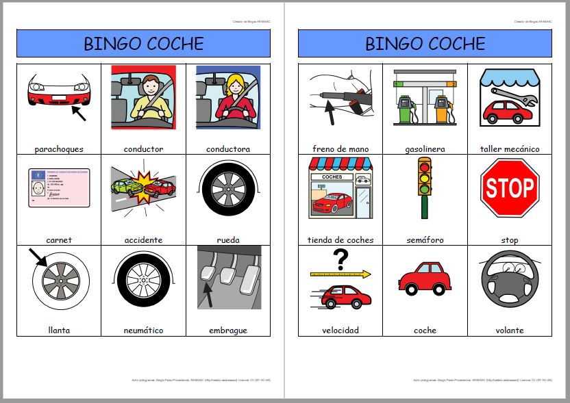 Trabajamos y jugamos con el vocabulario de los coches