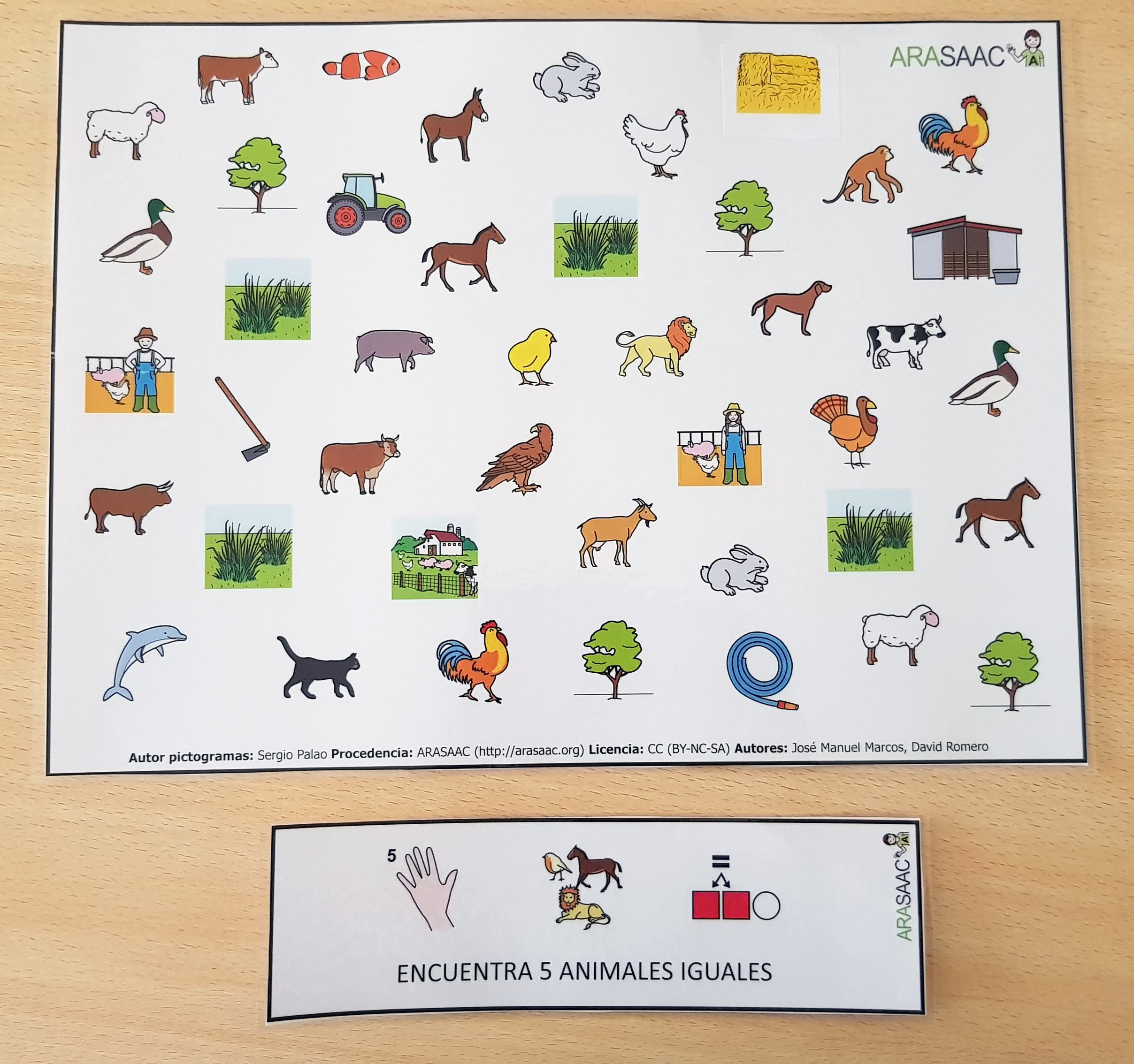 Lámina de desarrollo cognitivo - La granja