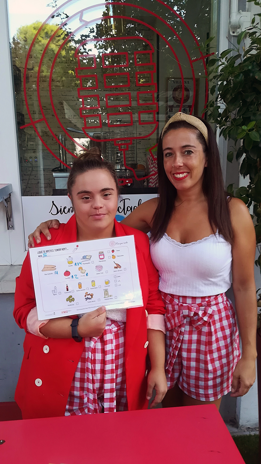 Carta de cafetería adaptada con pictogramas