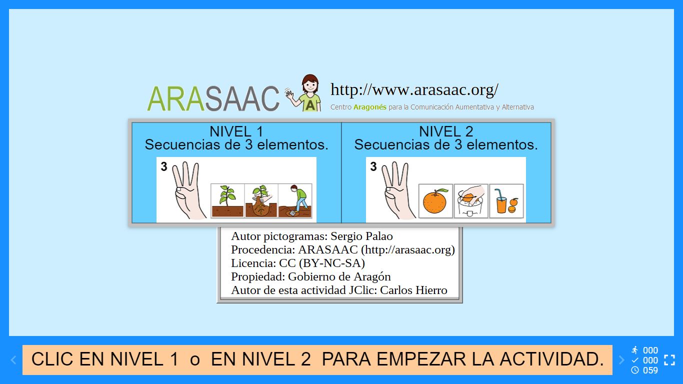 Jclic - Trabajamos las secuencias de tres elementos