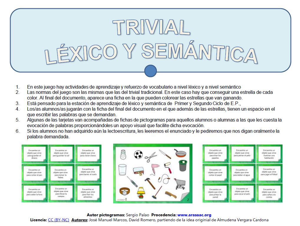 Juego - Trivial léxico y semántico