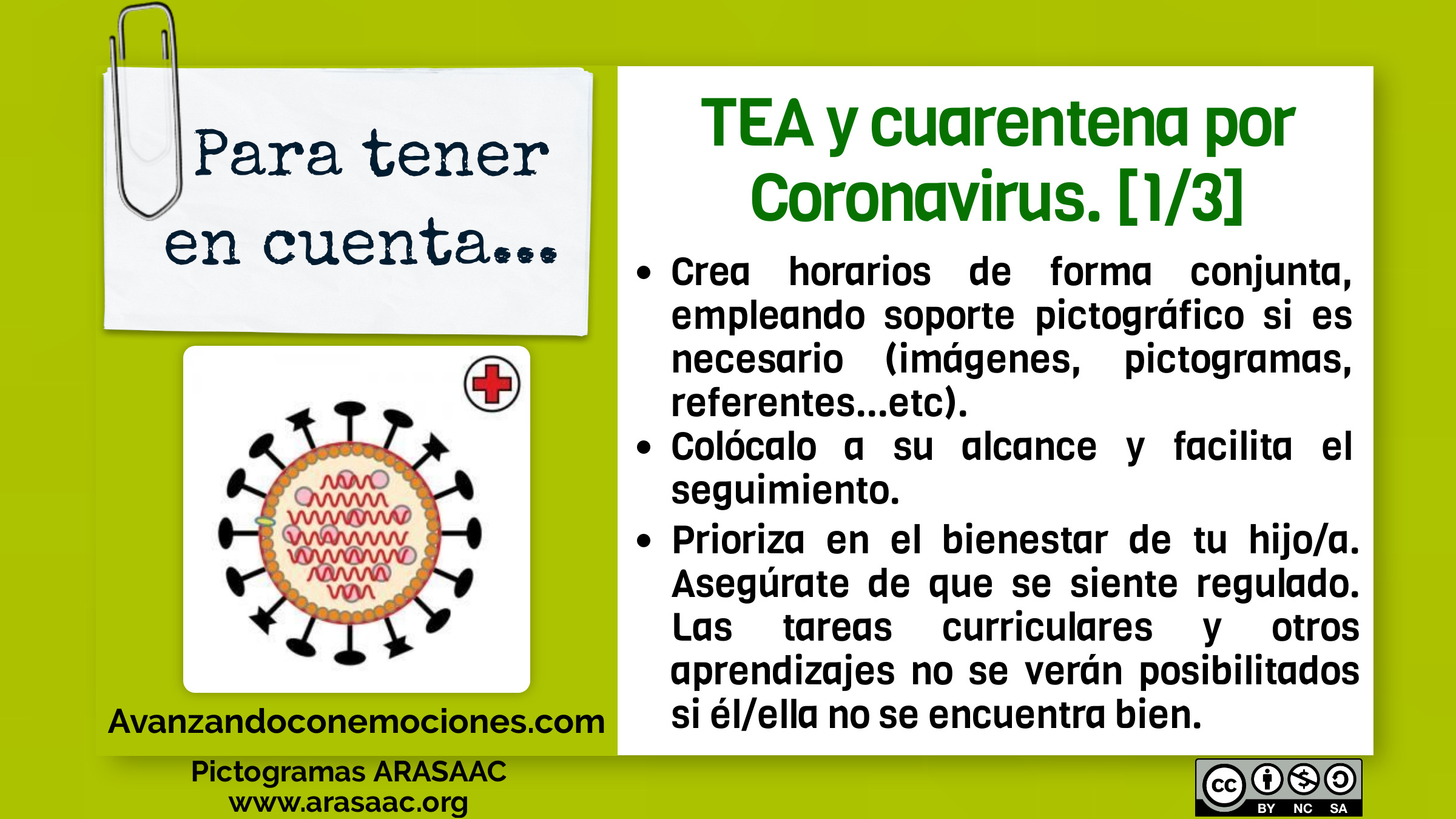 Infografías - TEA y cuarentena por Coronavirus - Covid-19