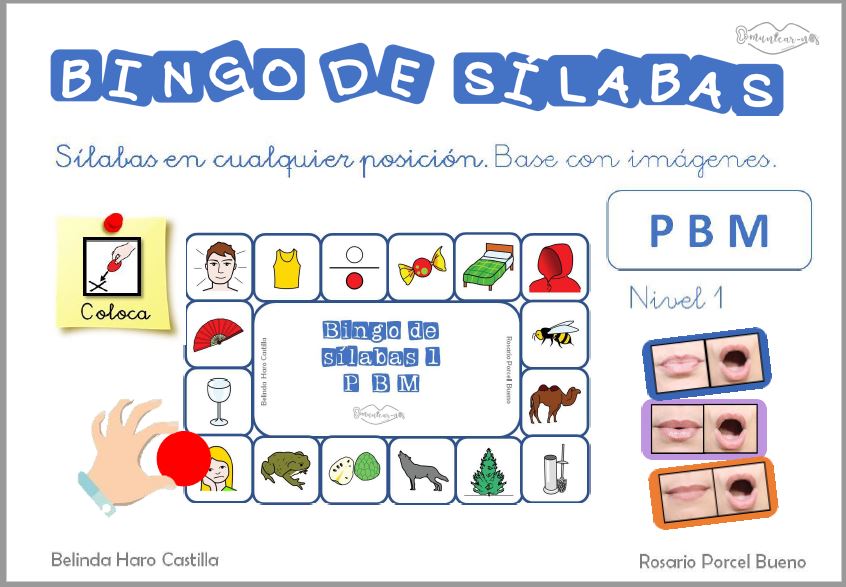 Conciencia fonológica - Bingos de sílabas - Identificar la sílaba inicial