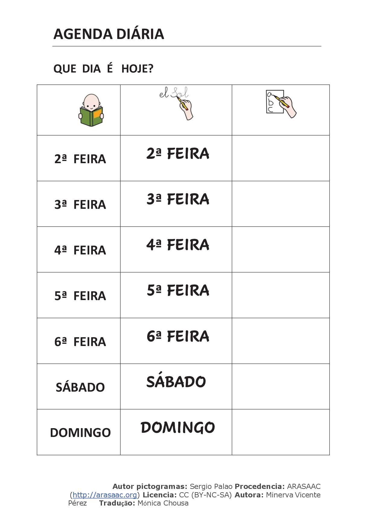 Agenda diária - assembleia/reunião