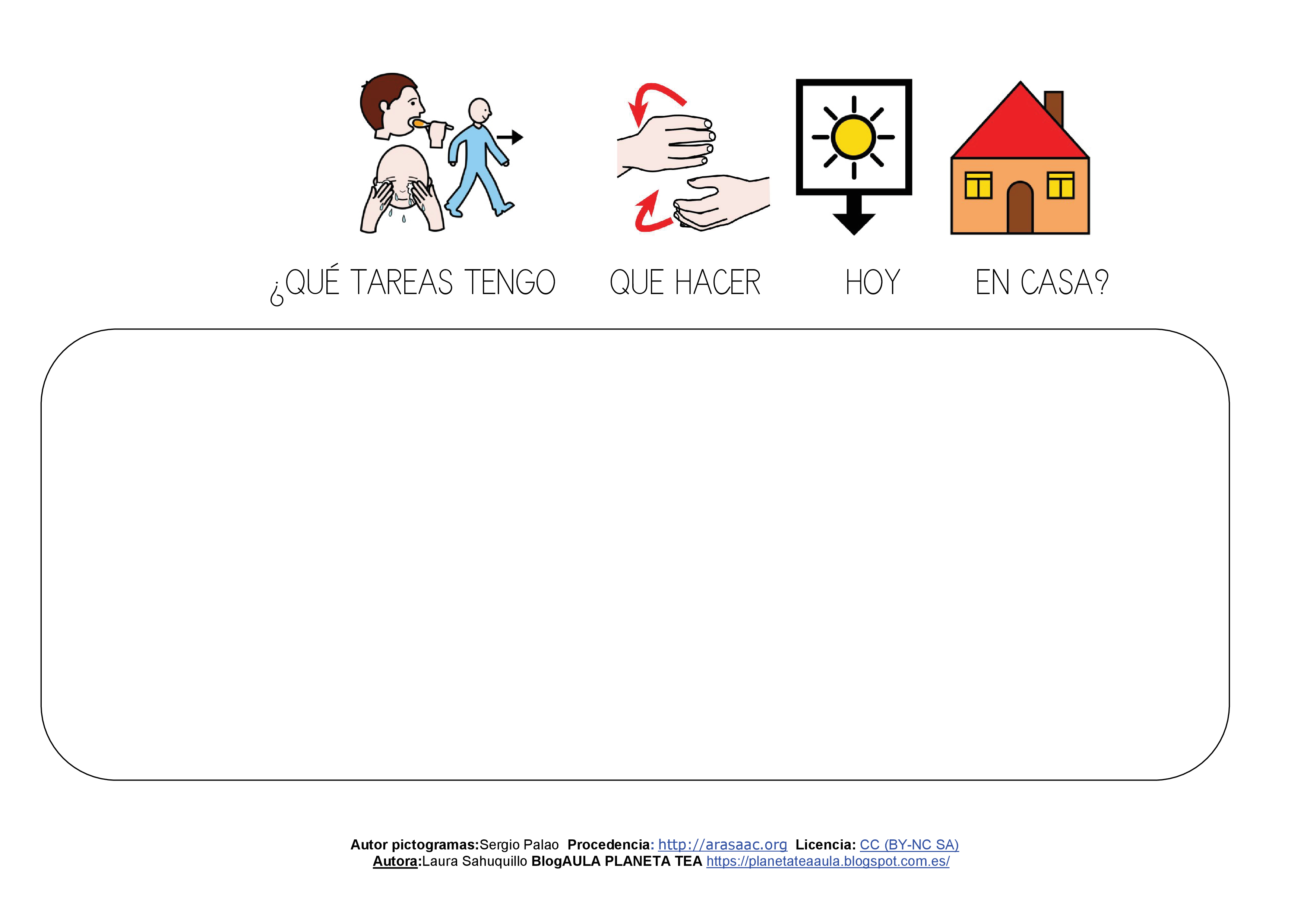 ¿QUÉ TAREAS TENGO QUE HACER HOY EN CASA?