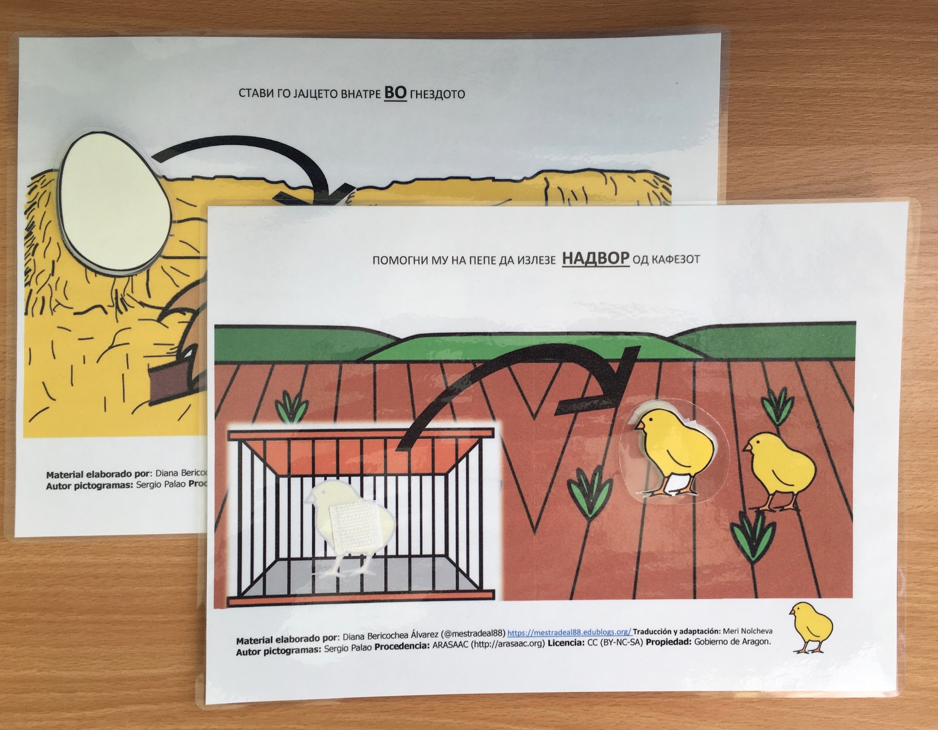 TEACCH Материјали - Работиме на основните спацијални концепти