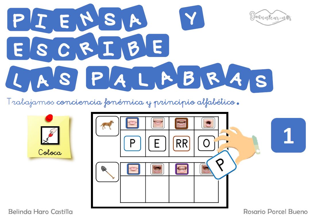 Principio alfabético - Piensa y escribe las palabras - Material manipulativo