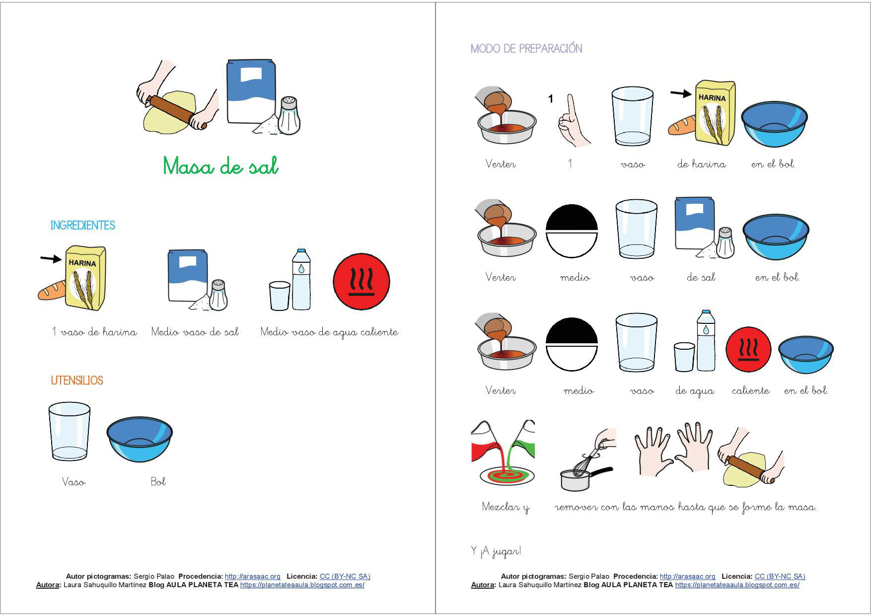 Masa de Sal - Receta y manualidades | ARASAAC AAC resources