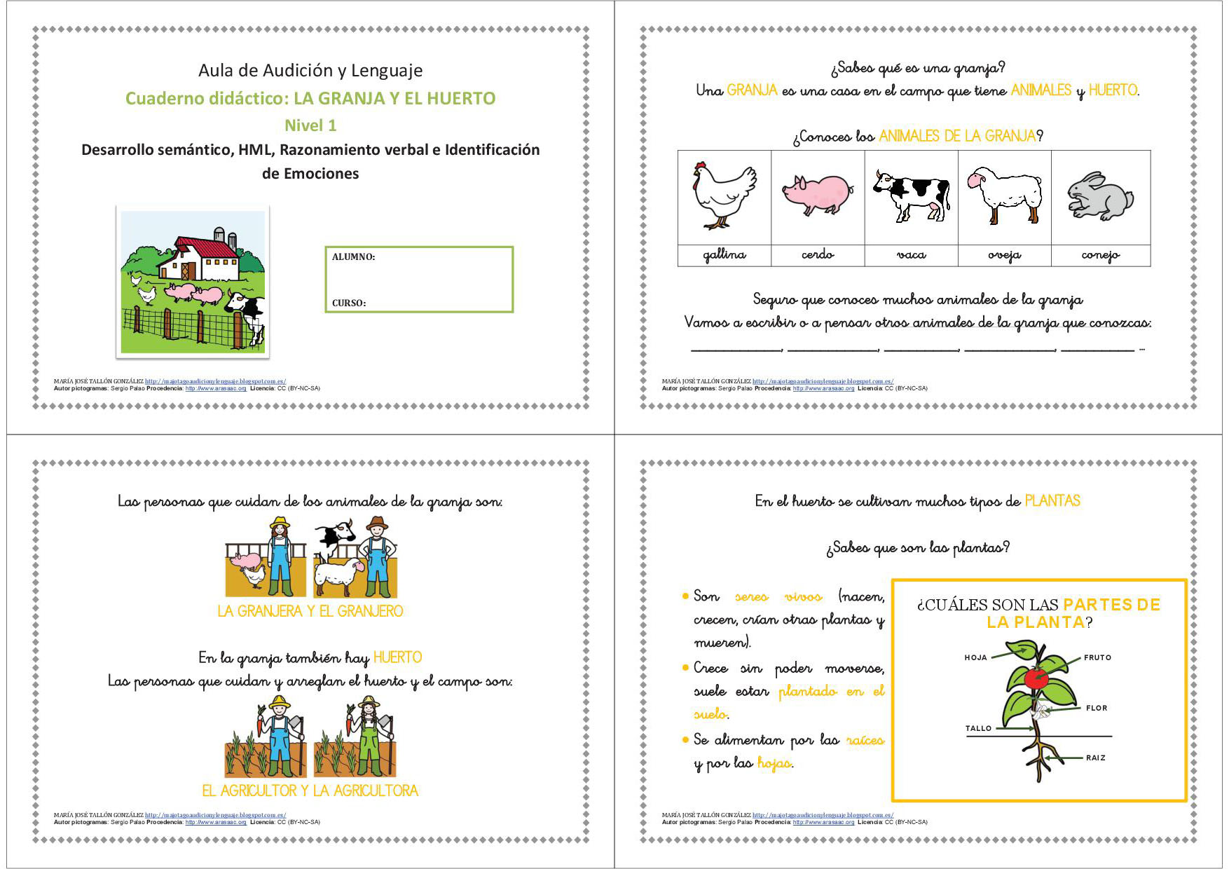 La granja y el Huerto - Cuadernos didácticos y actividades para diferentes niveles