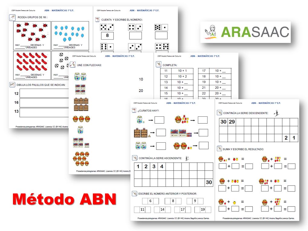 Método ABN - Ejercicios y problemas - 1º Educación Primaria