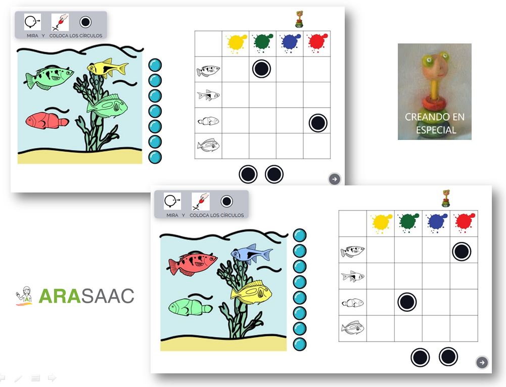 Funciones ejecutivas - Asociamos peces y colores