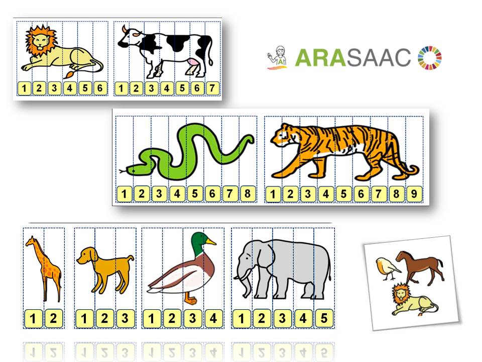 Numeración 1-10: Puzzles numéricos, dominós y tarjetas de elección