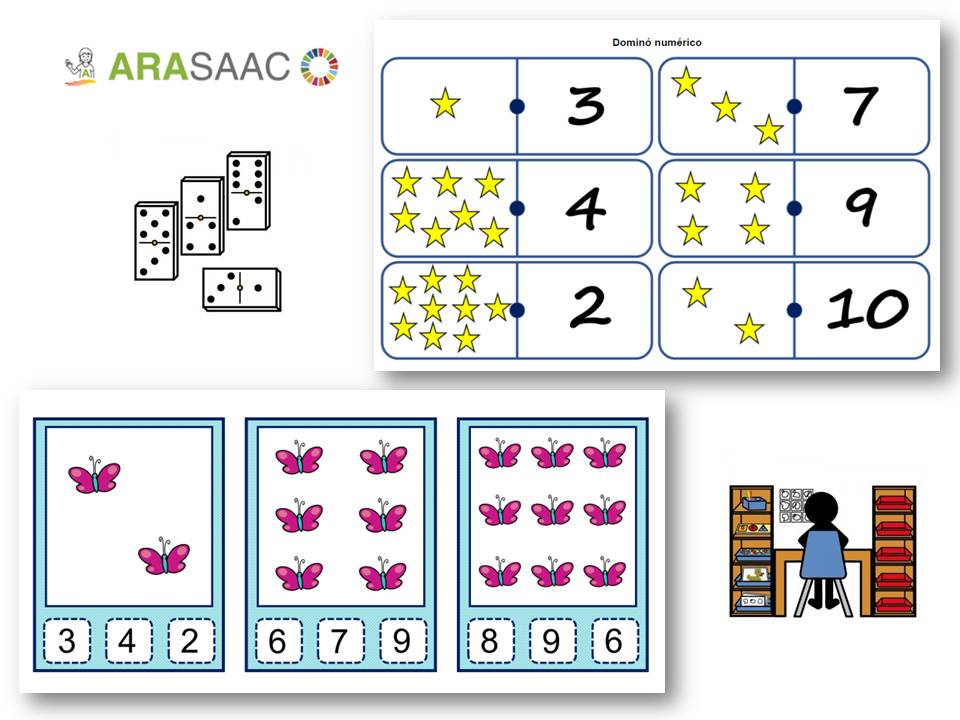 Numeración 1-10: Puzzles numéricos, dominós y tarjetas de elección