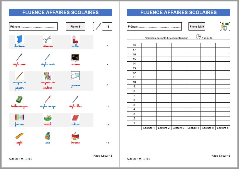 Fluence affaires scolaires