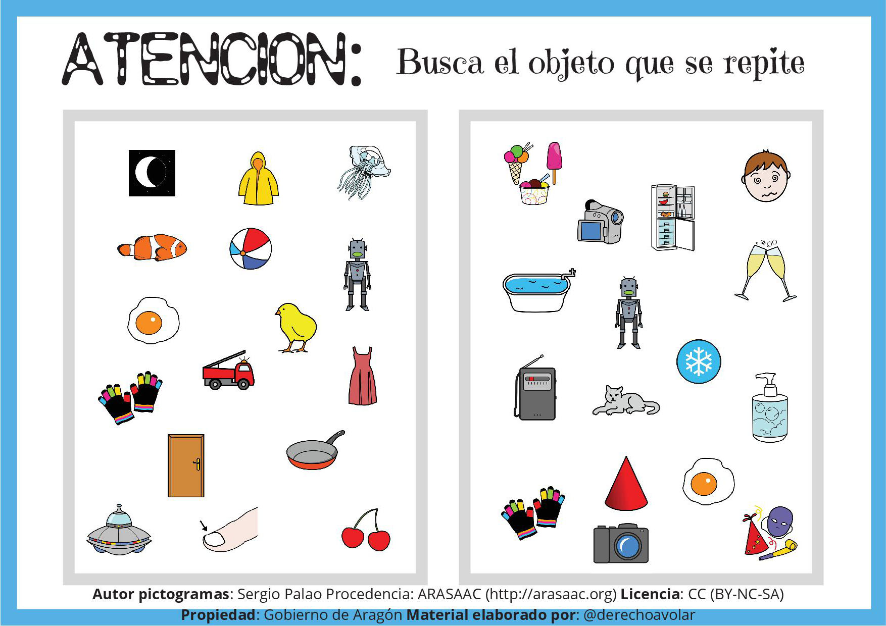 Atención - Busca los objetos que se repiten