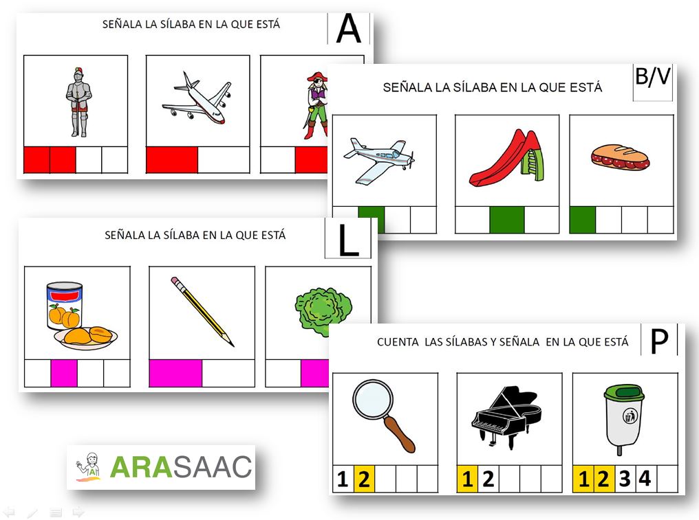 Conciencia fonológica - Colorea la sílaba que tiene el fonema...