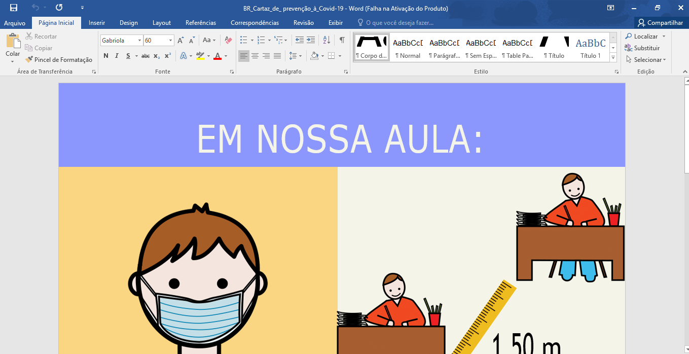 Cartaz de prevenção à Covid-19