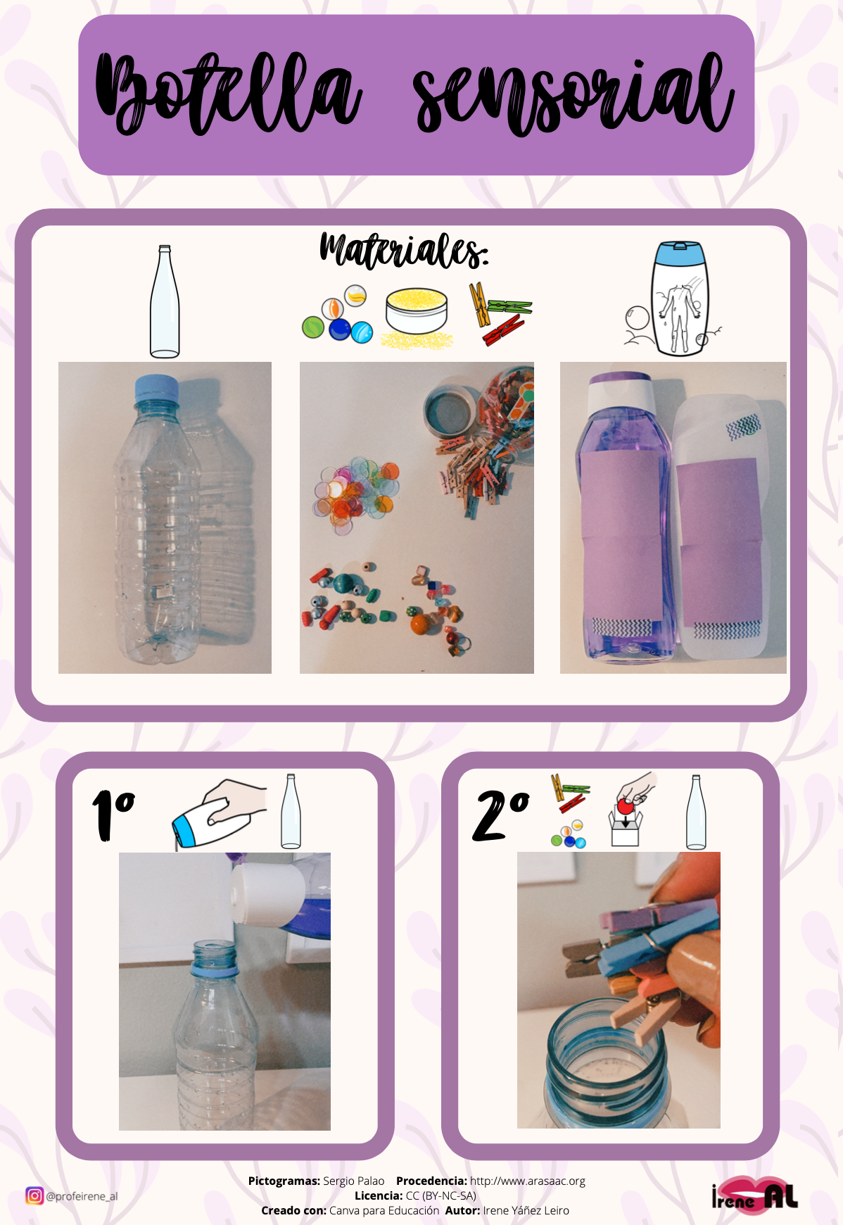 Instrucciones para crear una botella sensorial