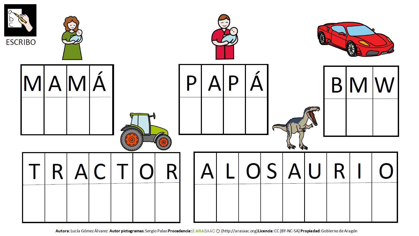 Escribimos palabras con maiúscula e minúscula