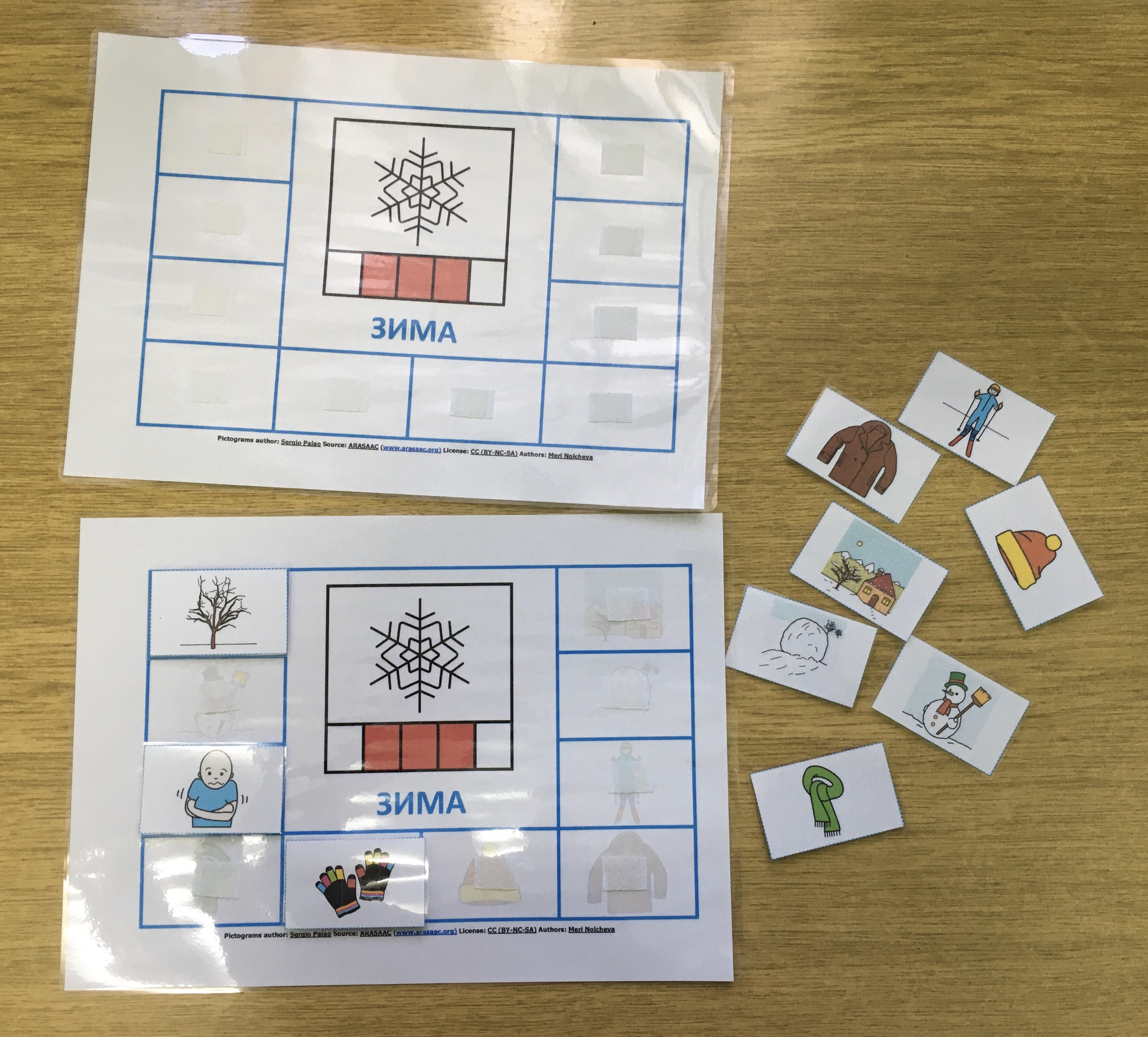 Material TEACCH: Estações do Ano - Jogo de associações