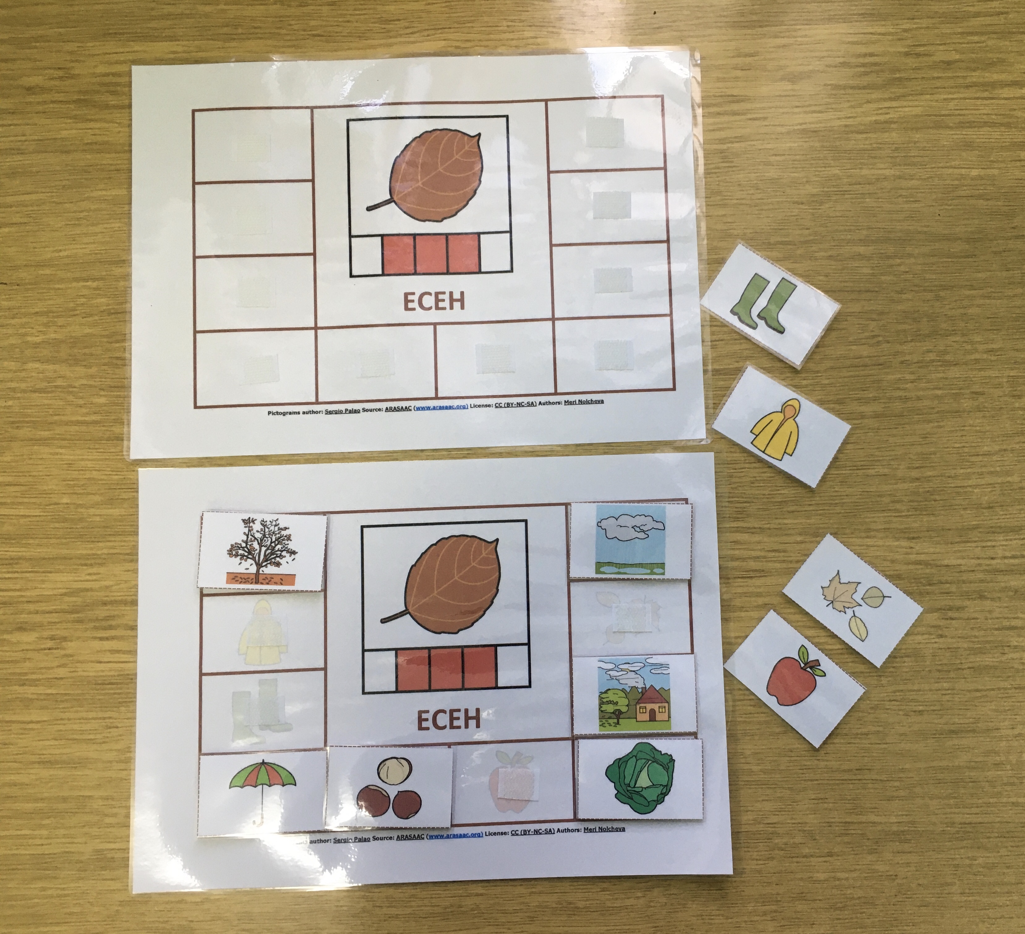 Material TEACCH: Estações do Ano - Jogo de associações
