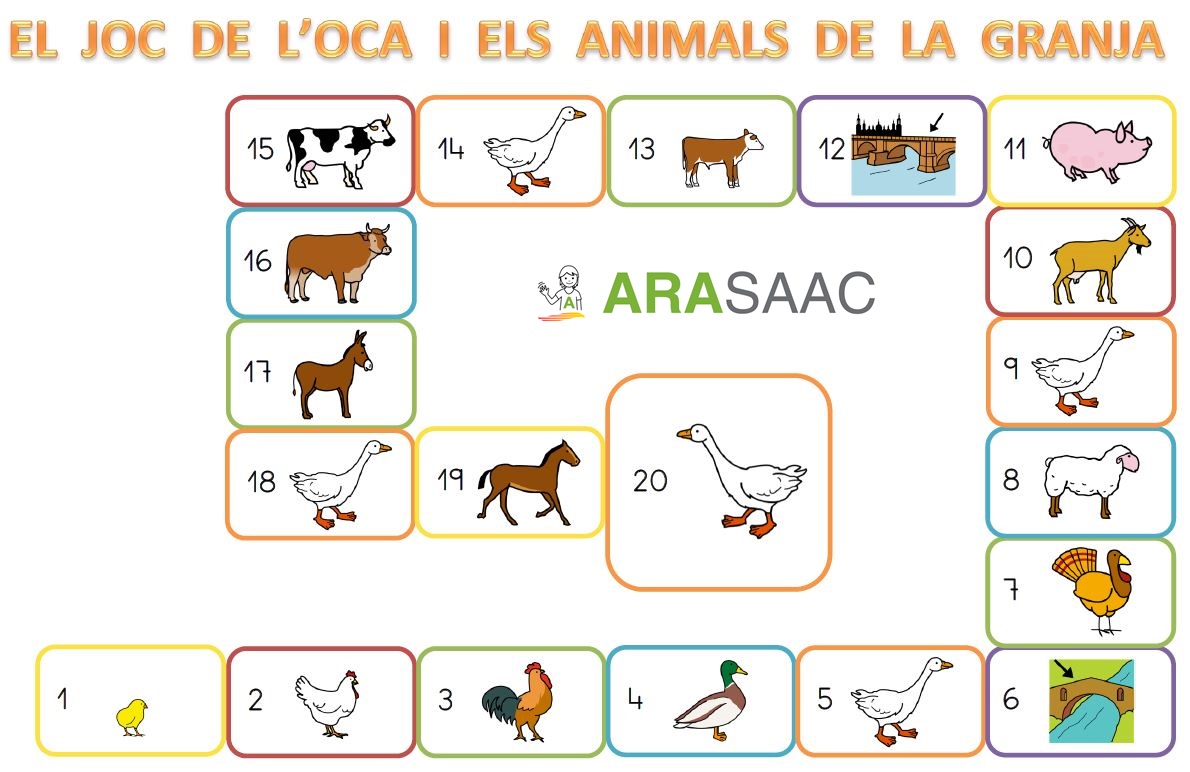 Joc de l'oca i els animals de la granja