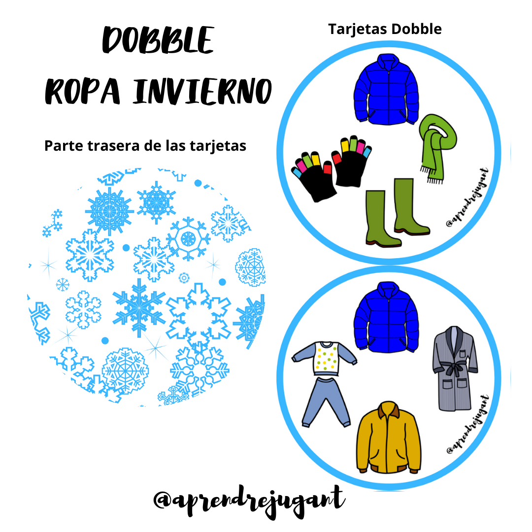 Dobble - Encuentra el elemento común - Ropa de invierno