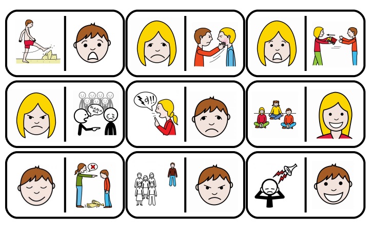 DOMINÓ DE LAS EMOCIONES - EXPRESIÓN FACIAL Y SITUACIONES