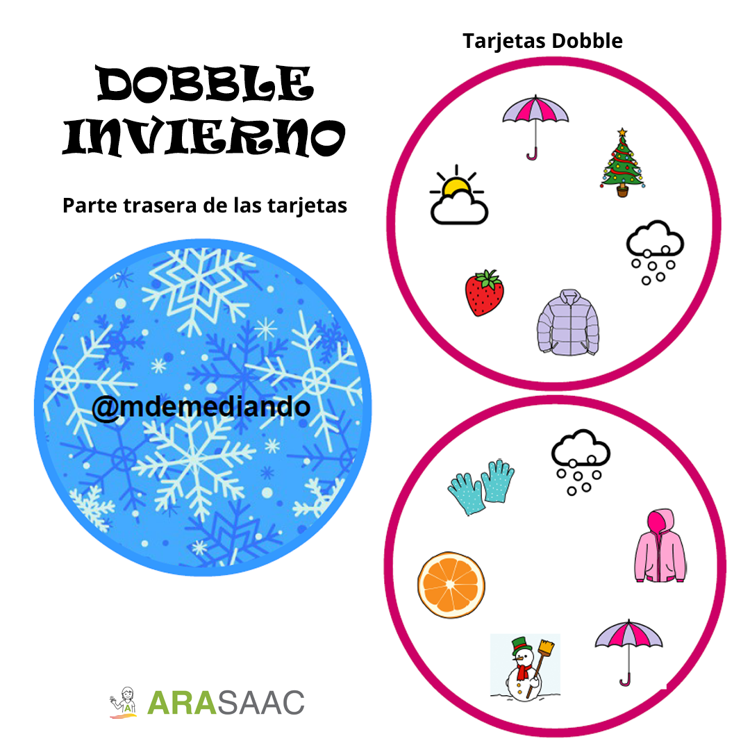 DOBBLE - ENCUENTRA EL ELEMENTO COMÚN - VOCABULARIO DEL INVIERNO